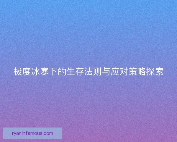 极度冰寒下的生存法则与应对策略探索